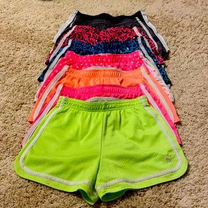 Lot of 8 pairs justice girls mesh shorts size 12